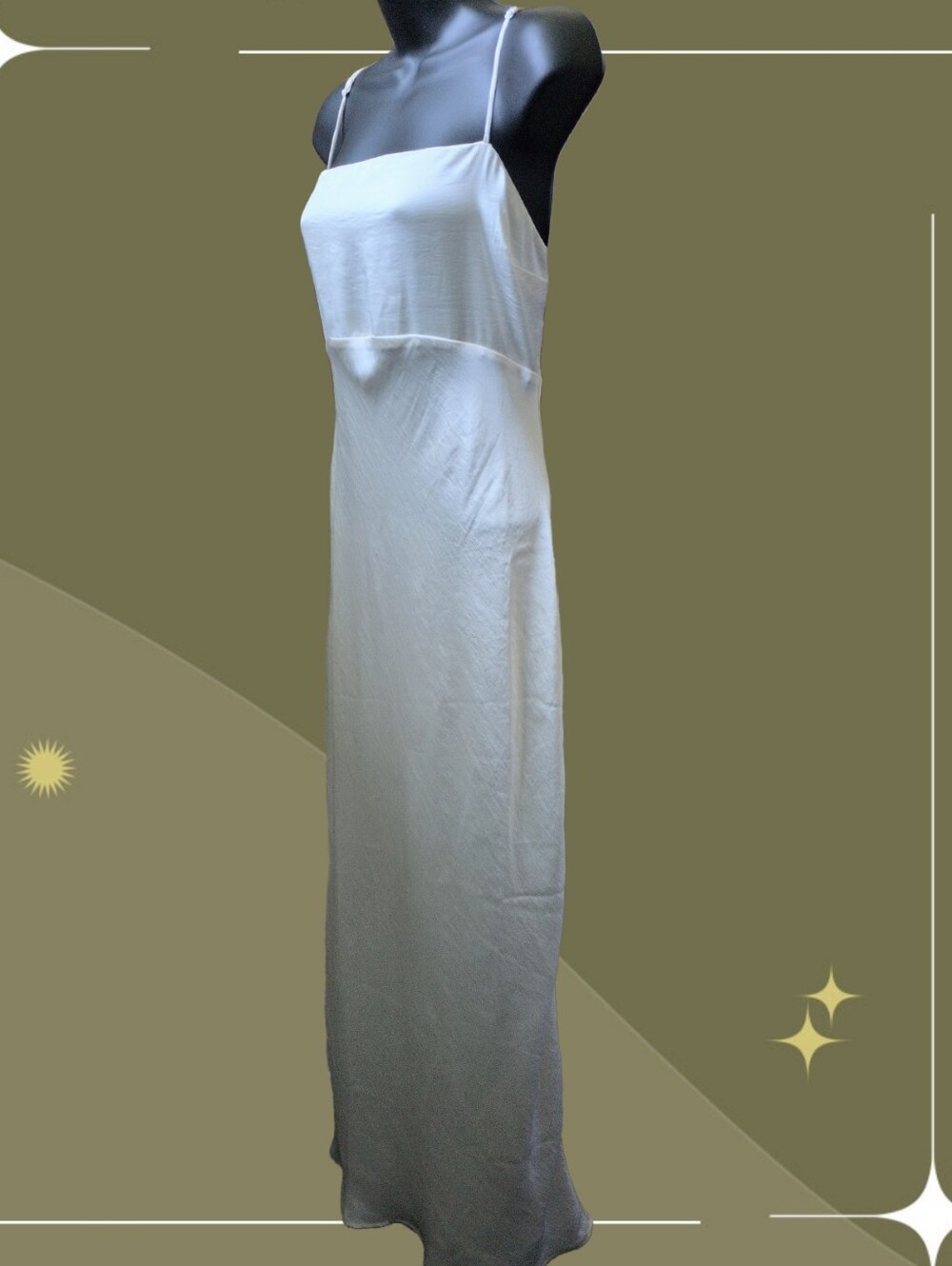 ✨Nwt Abercrombie And Fitch Satin Bow Cowl Back Maxi Dress Size MT